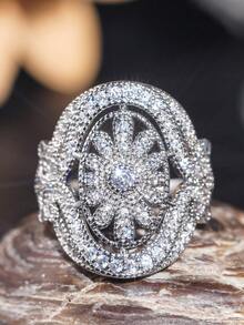 1 Chiếc nhẫn Cubic Zirconia sang trọng dành cho nữ làm quà tặng ngày lễ tình nhân - 1 # - Xem 2