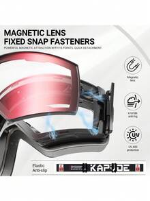 Kapvoe Photochromic Ski Goggle Snow Goggles Snowboard Anti-Fog Mask For Men Women Eyewear Kit Protection Snow Glasses Snowmobile Winter