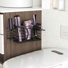 GOOVILLA Hair Dryer Holder - With Dedicated Space For Hair Dryer, Hair Tool Organizer Rack, Holds Curling Irons & Combs - 黑色 - 查看 6