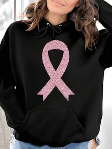 Pink Ribbon Shirt, Pink Glitter Ribbon Hoodie, Breast Cancer Awareness Shirts, Cancer Survivor Shirt, Breast Cancer Awareness Gift, Tees