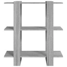 Libreria/divisorio Larryhot Sonoma Grey 80x30x87 cm, resistente e durevole, facile da montare, stile decorativo, adatto per riporre soprammobili, statuette, libri, piccoli oggetti, ecc. - Grigio - Visualizzare 5