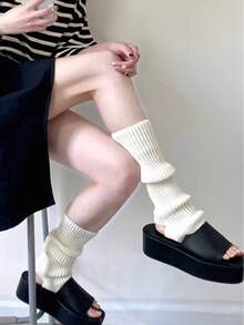 1 Paar Damen 168D gestrickte Stulpen Warme Strümpfe, JK Schulstil Beinwärmer, Ballett Tanzsocken, Herbst/Winter