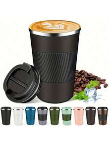 1 Pc Stainless Steel Insulated Travel Mug, Stainless Steel Coffee Cup, Mug, Double Wall Vacuum Water Bottle With Lid, Hot And Cold Dual Purpose Water Bottle, Suitable For Hot And Cold Drinks, Easy To Carry, Suitable For Home, Travel, Outdoor, Coffee, Back To School, Christmas, New Year, Cup, Cup, Insulated Water Bottle