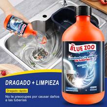 Limpiador de desagües de alta resistencia de 500 ml, color naranja, potente para destapar tuberías de cocina y baño, fácil de usar, para sistemas sépticos. - Líquido - Ver 1