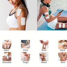 10/50 piezas Almohadillas de electrodo para masaje EMS, dispositivo de terapia TENS, pegatina de masaje corporal de 5x9cm, almohadilla con conector de 2mm - Multicolor - Ver 3