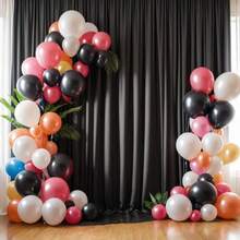 20x10FT Black Backdrop Curtains For Party 4 Panels 5x10FT Thick Polyester Backdrop Drapes Wrinkle Resistant Photography Background Drapes For Wedding Birthday Home Decoration - 黑色 - 查看 7