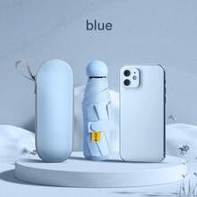 Capsule Sun Umbrella Female Sunscreen UV Protection Sun And Rain Umbrella Two-In-One Mini Five-Fold Ultra-Light And Compact Portable For School,Office,Household,Travel Valentine DAY, Valentines Wedding, Birthday