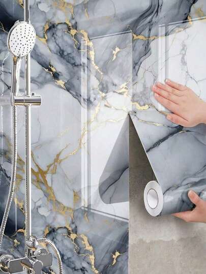 1 rollo de papel tapiz autoadhesivo brillante, papel tapiz adhesivo para pelar y pegar, superficie de trabajo, piso, gabinete, armario, renovación del gabinete de TV, decoración del hogar, renovación de la pared de fondo, pegatinas estéticas, decoración de pared, decoración de habitación, decoración de la casa