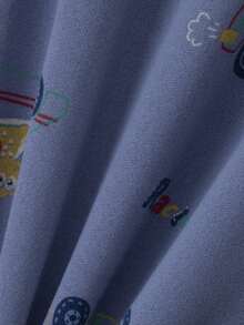 2 件套幼儿男童卡通赛车印花加厚长袖上衣和长裤睡衣套装，秋冬 - 彩色 - 查看 8