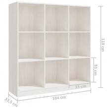 Libreria/divisorio Larryhot 104x33,5x110 cm in pino massiccio, resistente e durevole, facile da montare, stile decorativo, adatto per riporre soprammobili, statuette, libri, piccoli oggetti, ecc. - Bianco - Visualizzare 9