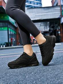 Nuevos zapatos negros para mujer, zapatos deportivos casuales versátiles y de moda, antideslizantes y resistentes al desgaste, livianos y cómodos, zapatos de trabajo fáciles de limpiar