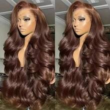 40 Inch 200% Density Wear And Go Glueless Wigs Human Hair Pre Plucked Pre Cut Brown 13x4 HD Lace Wigs Body Wave Lace Front Wigs Human Hair For Women 200% Density - màu nâu - Xem 2