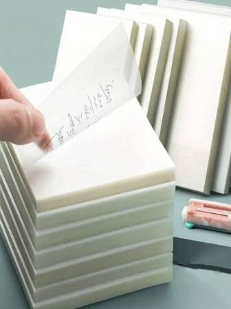 50 /150 PcsTransparent Self-Sticky Waterproof Note Paper, Sticky Note,3 Different Sizes, Semi-Transparent Note - For Book Annotations, Diaries, Office Stationery, Back To School Supplies ,Christmas Gift,Student Gift ﻿