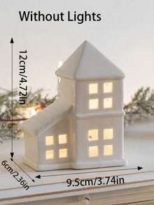 1PC Christmas Romantic Decorations Ceramic House (Without Lights,Four Styles To Choose From), High-Quality Home Decorations, House Decorations, Leisure Halls, Hotels, B&B Atmosphere Ceramic Decorations, Suitable As A Christmas Gift For Girls, Creating A Festive Atmosphere, Cute And Warm Christmas Decorations
