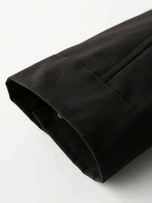 Men's Lightweight Casual Stand Collar Jacket, Multiple Pockets On Left And Right Chest With Zipper Design, Classic Fashion Minimalist Style, Bomber Jacket Silhouette, Long Sleeve Design, Suitable For Daily Wear, Fashionable Outerwear Choice, Suitable For All Seasons - Black - View 9
