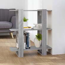 Libreria/divisorio Larryhot Sonoma Grey 80x30x87 cm, resistente e durevole, facile da montare, stile decorativo, adatto per riporre soprammobili, statuette, libri, piccoli oggetti, ecc. - Grigio - Visualizzare 1
