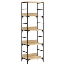 Libreria Larryhot in rovere Sonoma 50x33x153 cm Legno ingegnerizzato, resistente e durevole, facile da montare, stile decorativo, adattA, Per riporre soprammobili, statuette, libri, piccoli oggetti, ecc. - Castano - Visualizzare 2