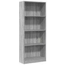 Libreria Larryhot Sonoma Grey 60x24x143 cm Legno ingegnerizzato, resistente e durevole, facile da montare, stile decorativo, adattA, Per riporre soprammobili, statuette, libri, piccoli oggetti, ecc. - Grau - Übersicht 2