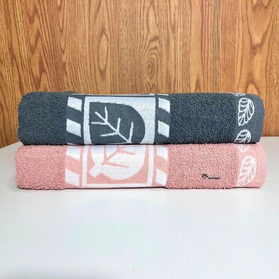 Toalha de Banho Grande e Felpuda Macia Algodão 2 unidades Bordadas Algodão