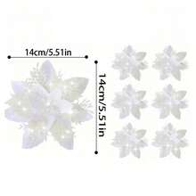 6pcs Artificial Poinsettia Flowers, Fake Christmas Tree Decorative Flowers With Clips And Stems, Easy To Hang, Christmas Atmosphere Decor Flowers, Suitable For Christmas Party, Christmas Tree Decoration, Home Decor, Event Decoration - Multicolor - View 13