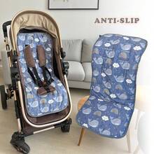 Alfombrilla antideslizante para cochecito de bebé con estampado artístico abstracto, forro de cochecito cómodo y ajuste universal para silla de coche y portabebés - Multicolor - Ver 10