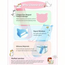 1Pack ONEBOM Cover For Roku Remote With Cat Ears Design, Silicone Skin Case Fit With Hisense/ Roku TV, Steaming Stick/Express, Universal Replacement Controller. Glow In The Dark,Blue/Pink - Một màu ngẫu nhiên - Xem 2