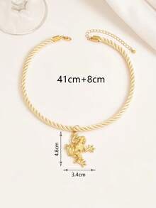 1 Stück modischer, einzigartiger, minimalistischer Nischen-Design Frosch-Seil-Halskette, geeignet für den täglichen Gebrauch von Frauen