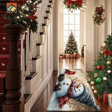 1 pezzo Tappetino antiscivolo per il bagno con motivo di luci di Natale e regali, realizzato in materiale simil-cachemire, con decorazione in pelliccia, adatto per bagni, ingressi, cucine e altre occasioni, lavabile in lavatrice, decorazione natalizia, può essere regalato - Multicolore - Visualizzare 5