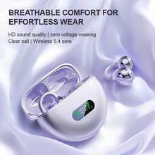 Auriculares inalámbricos LIFEBEE de oreja abierta 5.4, auriculares inalámbricos tipo clip, pantalla LED de batería, control táctil, auriculares deportivos inalámbricos para correr, diseño de oreja abierta - Unitalla - Ver 5