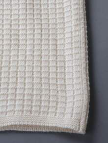 Men's Casual Loose Simple Elegant Korean Style Versatile Commuting Solid Color Jacquard Polo Collar Button Front Cardigan Knit Sweater Jacket, Autumn/Winter