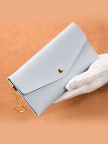 Slim Long Wallet Men's Bifold Wallet PU Leather Travel Passport Holder Card Case Clutch Purse Unisex With Wrist Strap - Multicolor - View 9