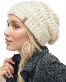 Women Beanie Hat - Burgundy - View 7