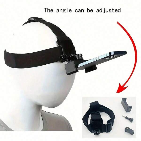 1 Set Adjustable Headband & Chest Mount Phone Holder, Camera Fixing Clip Bracket