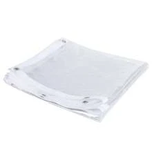 Lona transparente con ojales, lona transparente, lona impermeable, lona de PVC 350 g/m², lona, lámina de cubierta transparente, lámina para invernadero, lámina de plástico, lámina de protección contra el polvo, lámina de jardín resistente al desgarro, protección contra el viento, terraza para uso exterior. - Transparente - Ver 2
