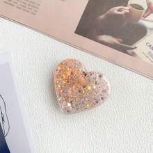Giá đỡ điện thoại hình trái tim đính kim sa tự dính - Có thể kéo dài và thu gọn, giá đỡ di động chống trượt dùng trên bàn, quà tặng sáng tạo phong cách tối giản nữ tính - Nhiều màu - Xem 6