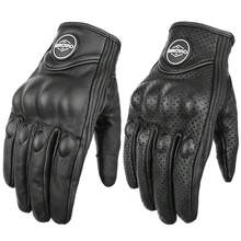 ALPINES FOX New Motorcycle Cycling Gloves Black Summer Leather Motocross Scooter Gloves Retro Biker Touchscreen Motorcyclist Gloves