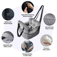 HAZOOWILL HazoWill 2-In-1 Pet Car Booster Seat, Portable Detachable Travel Raised Pad, Suitable For Small Dogs And Cats, Soft Convertible Bed, Breathable Summer Design, Adjustable Leash And Safety Belt Buckle, Fits Front And Rear Seats - Multicolor - View 7