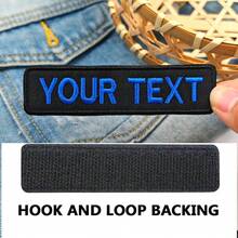 Custom Embroidery Name Tag Patch With Hook And Loop Backing,Multi-Functional,Adjustable,Durable,Ornamental,Reusable,Exquisite,Adorable,High-Quality,Modern,Colorful,Cute,Comfortable,Stylish,Custom,Personalized,Unique,Ideal Gifts For Him,Ideal Gifts For Her,Boyfriend,Girlfriend,Dad,Mom,Family,Friends,Son,Daughter,Office,Tea Room,School,Home,Home Refresh,Back To School Supplies,Warm Ambience,Home & Living,Customized Clothing Accessory Labels - White - View 2