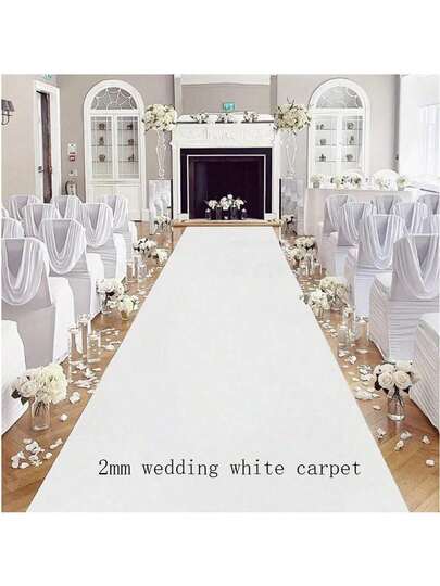Disposable White Carpet, Event Party Aisle Runner, Wedding And Opening Ceremony Aisle Carpet, Stage Full-Lay Welcome Mat, Outdoor Commercial Carpet, Suitable For Living Room, Bedroom, Dining Room, Corridor And Various Commercial Places, Applicable To Events, Parties, Balls, Weddings, Stage Welcome, Opening Ceremonies And Other Occasions