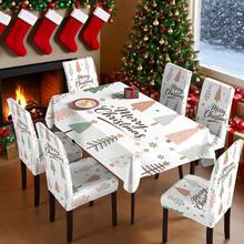 Zestaw stołu i krzeseł świątecznych (1 lub 4) z motywem choinki i płatka śniegu, sezonowy zestaw stołu i krzeseł o wymiarach 17,7 x 23,6 cala, dekoracja na przyjęcie, dekoracja domu, dekoracja świąteczna, artykuły imprezowe - Wielokolorowe - Zobacz 5