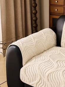 1PC New Sherpa Fleece Jacquard Sofa Cushion - Thickened Warm Seat Pad With Wave Pattern Design, Protective Cover For 1-4 Seater Sofas, Non-Slip All-Season Universal Use, Multi-Purpose For Home Room Decor And Furniture Protection - Multicolor - View 6