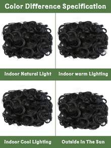 Women's Messy Bun Hair Scrunchie, Brown Curly Bun Hair Piece With Comb, Synthetic Fluffy Updo Hair Extension, With Stretchy Comb, Suitable For Daily Wear - Multicolor - View 7