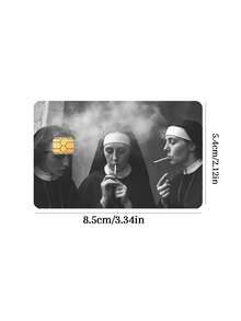 1/2pcs New Charming Women's Fun Credit Card Stickers, Smoking Credit Card Stickers, Suitable For Electronic Benefit Transfer (EBT), Waterproof, Transportation, Keys, Credit Cards, Debit Cards, Card Protectors, Protect Bank Cards, Bubble-Free, High Quality, Suitable For Small Chip Cards (Random Style) - Multicolor - View 6