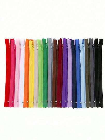 1/10 pezzi di cerniere in nylon colorate, 30 colori assortiti, adatte per cucire e chiudere gonne, vestiti, pantaloni, indumenti e copriletti.