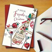 1 张带信封的圣诞贺卡，适合作为圣诞礼物送给最好的朋友、兄弟姐妹或爱人 - 彩色 - 查看 2