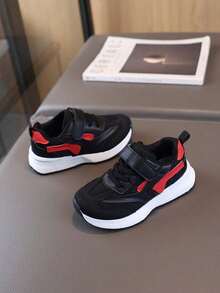 زوج من أحذية رياضية للأطفال، أحذية جري جديدة للربيع/الخريف للأولاد/البنات، أحذية كاجوال بنعل ناعم وشبكة تنفس - الأسود - مشاهدة 3