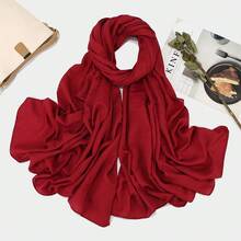 1pc Women's Classic Retro Solid Color Crinkle Breathable Soft Headscarf, Ladies' Versatile All-Season Fashion Headwrap, Multi-Functional Outdoor Windproof, Decorative Elegant Scarf, Shawl