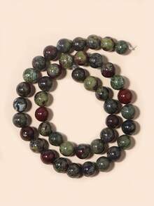 Cuentas de piedras naturales, cuentas sueltas de obsidiana, jade birmano, ojo de tigre, redondas y lisas, piedras preciosas de curación de energía para hacer joyas, pulseras y collares DIY