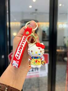 قلادة مفتاح دمية قطة كيوت، قلادة حقيبة دمية كرتونية