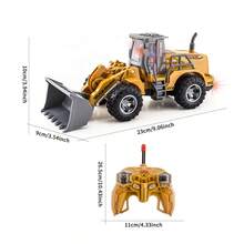 1:30 Scale Remote Control Bulldozer Toy Truck - Children's Engineering Toy Car With Lights, Ideal Tractor Toy For Boys Aged 6-12+, Best Christmas And Birthday Gift For Kids - Multicolor - View 8